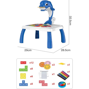 میز نقاشی پروژکتور دار کودک طرح دلفین TETRIS PROJECTION PAINTING TABLE-اسباب بازی